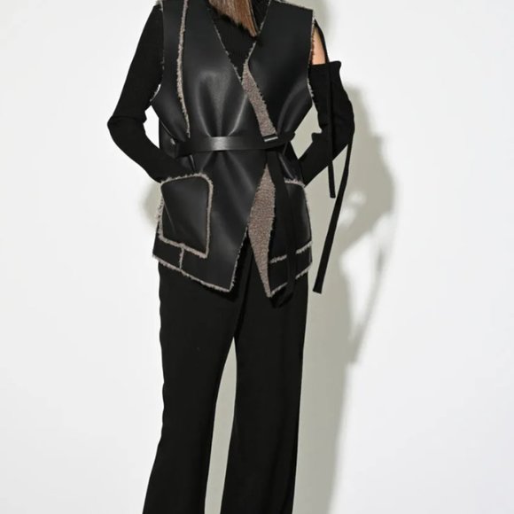 WConcept reversible leather, eco fur vest - NWT - Picture 2 of 5